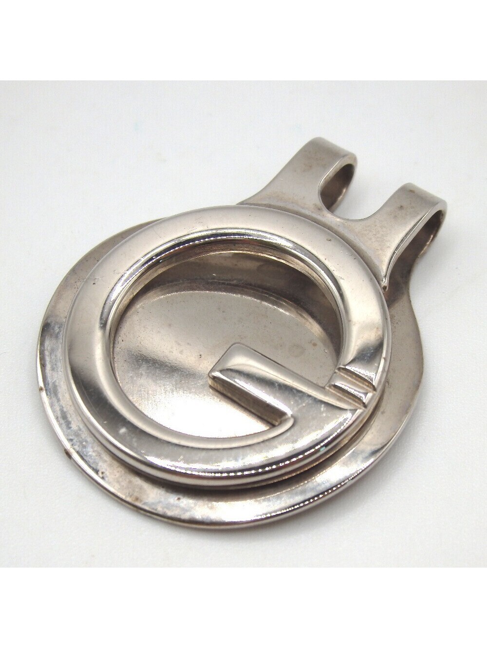 Authentic GUCCI round G money clip metal[Used]